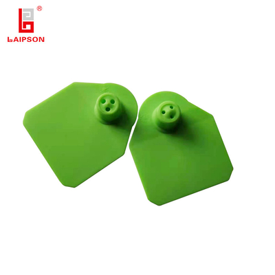 Laipson 50mm Closed Head Green Tamperproof ISO9001 Animal Ear Tag For Pig Cattle Sheep