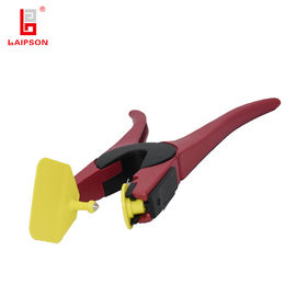 Universal Red Aluminium Cattle Tag Applicator , Sheep Tag Applicator For 2 Piece Tags